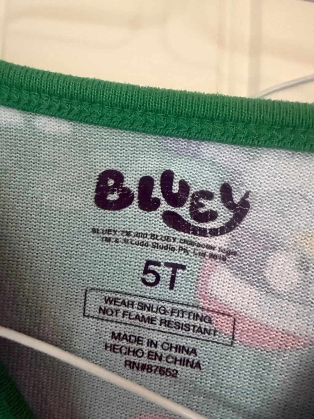 5T bluey holiday pj set